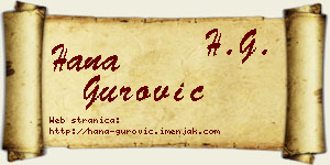 Hana Gurović vizit kartica